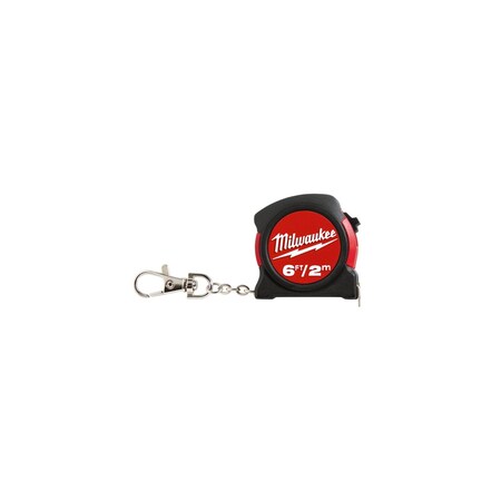 Milwaukee Tool 6 FT / 2 M KEYCHAIN TAPE, MEASURE CLAM,  48-22-5506C